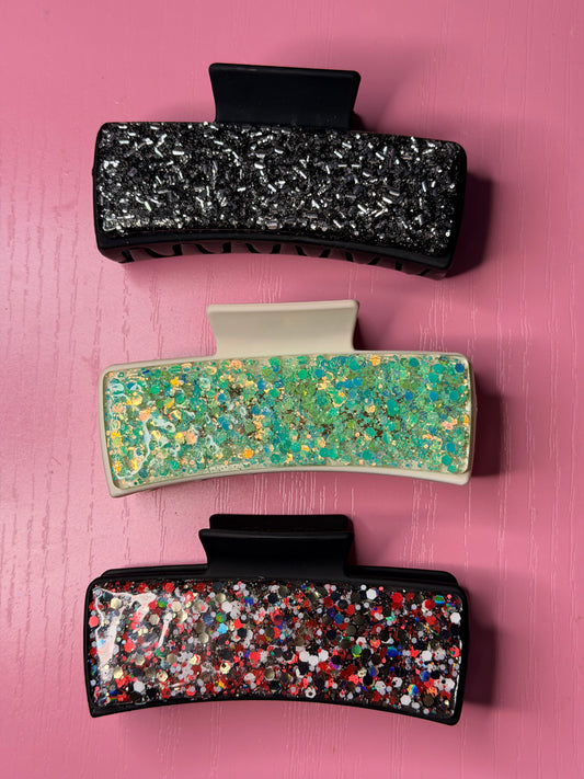 Glitter and Charm Claw Clip