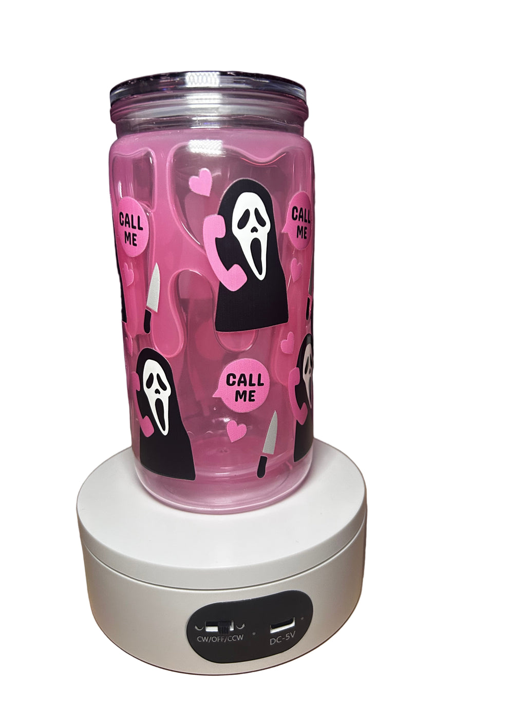 Pink Drip w/ Decorated Lid