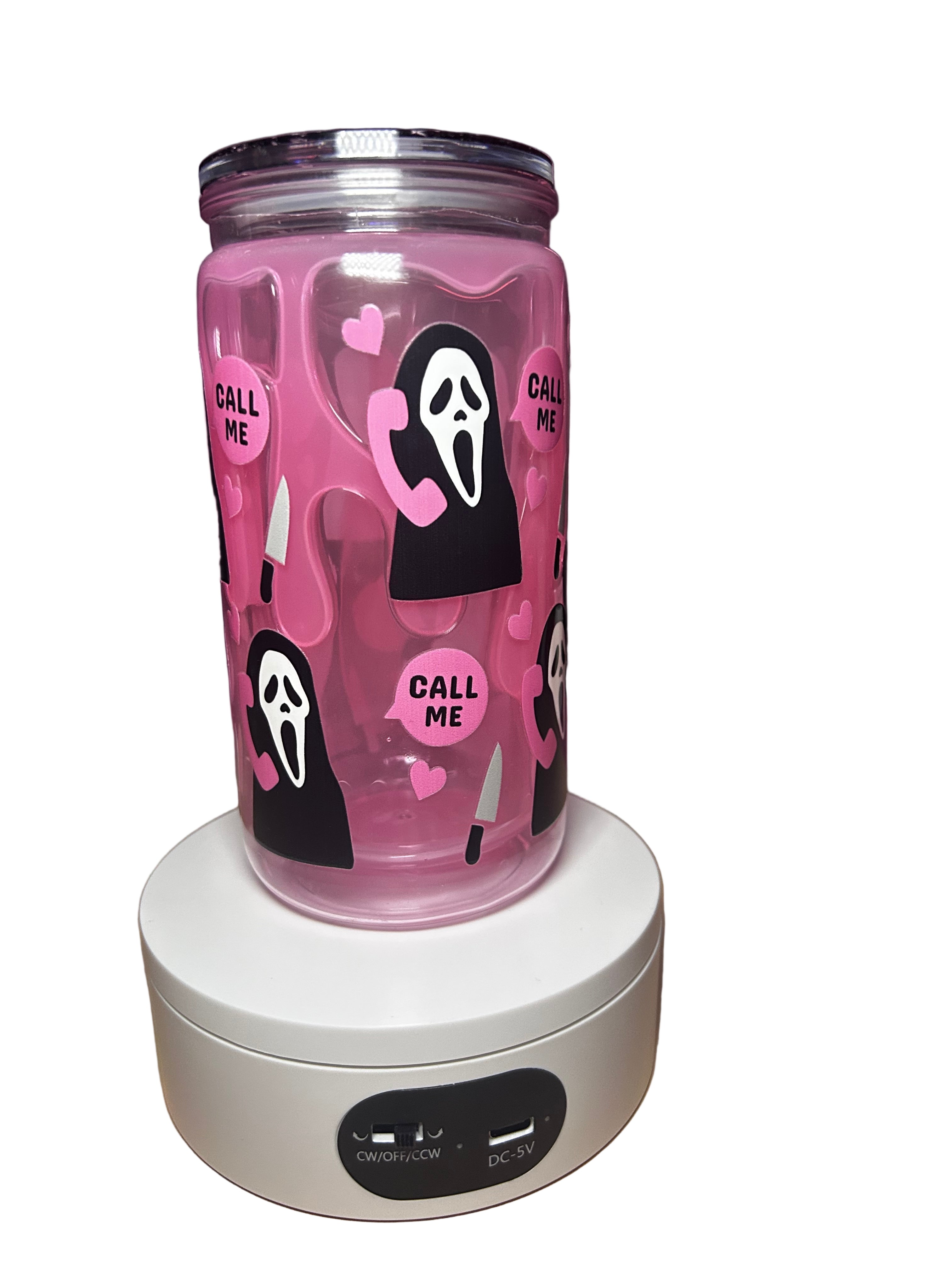 Pink Drip w/ Decorated Lid