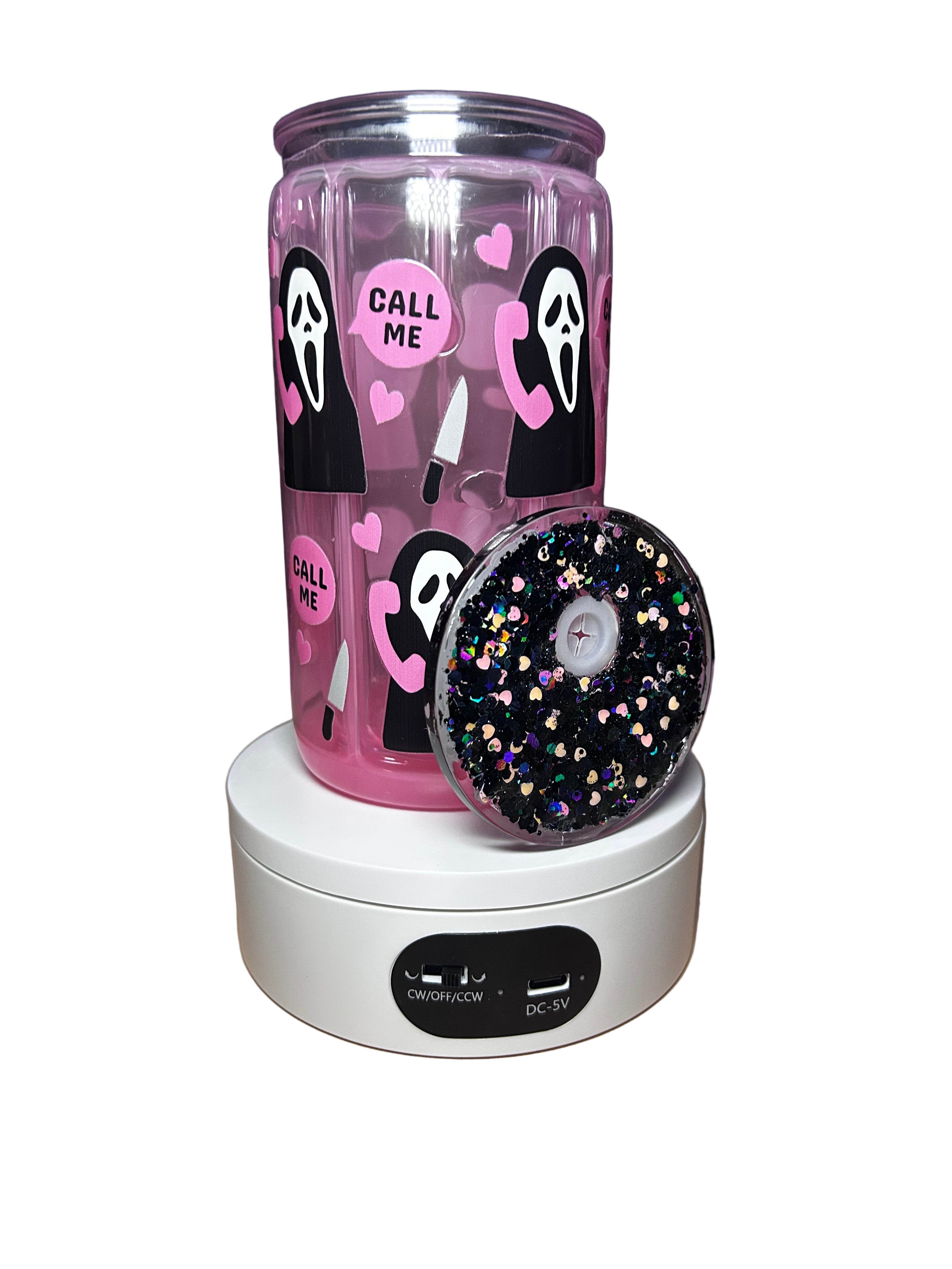 Pink Drip w/ Decorated Lid